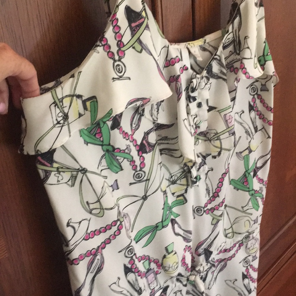 ❤️Ultra fem print ruffles pearls shoes cami tank - Picture 6 of 16